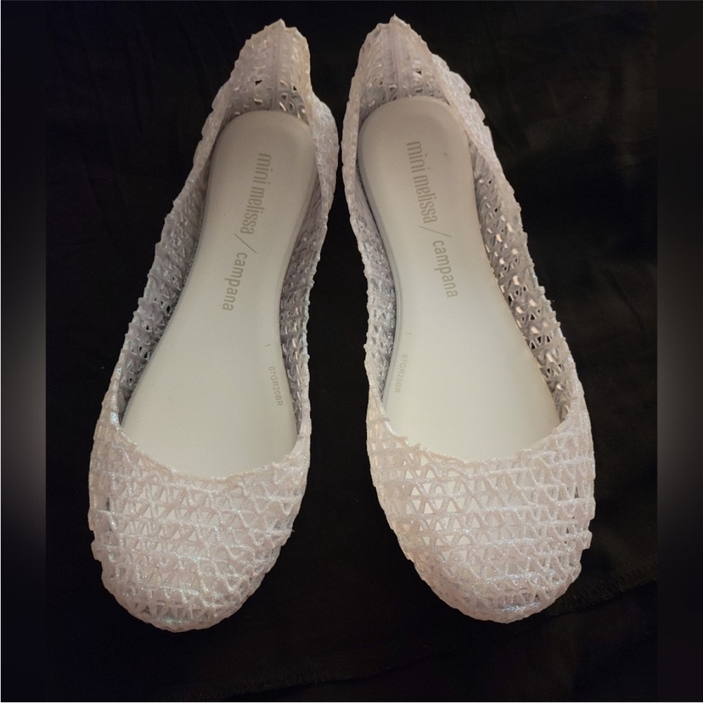 Mini Melissa Campana White Flats